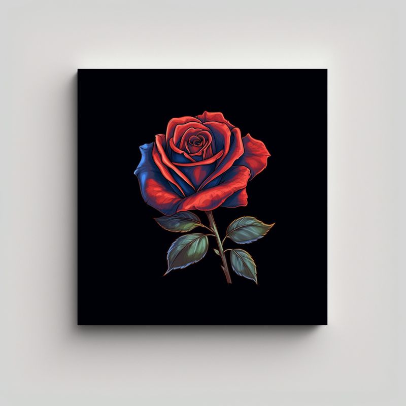 GENERICO - Cuadro Moderno Equilibrado Con Diseño De Rosa 40x40 Cm