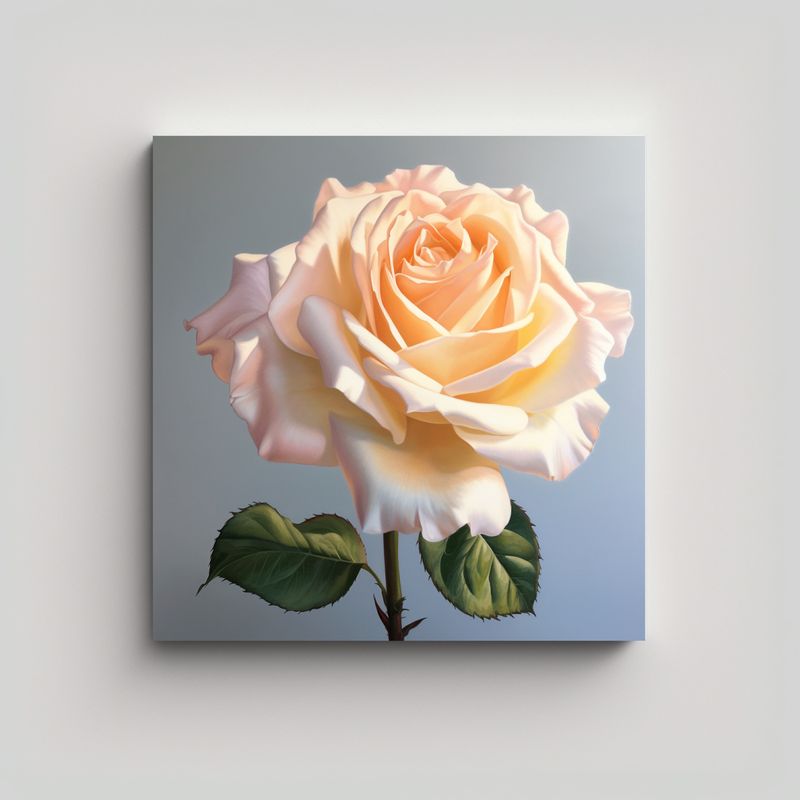 GENERICO - Cuadro Decorativo Hiperrealista: Rosa Suave En 50x50 Cm
