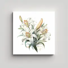 GENERICO - Cuadro Moderno Canva Con Lirios Elegantes En 50x50 Cm