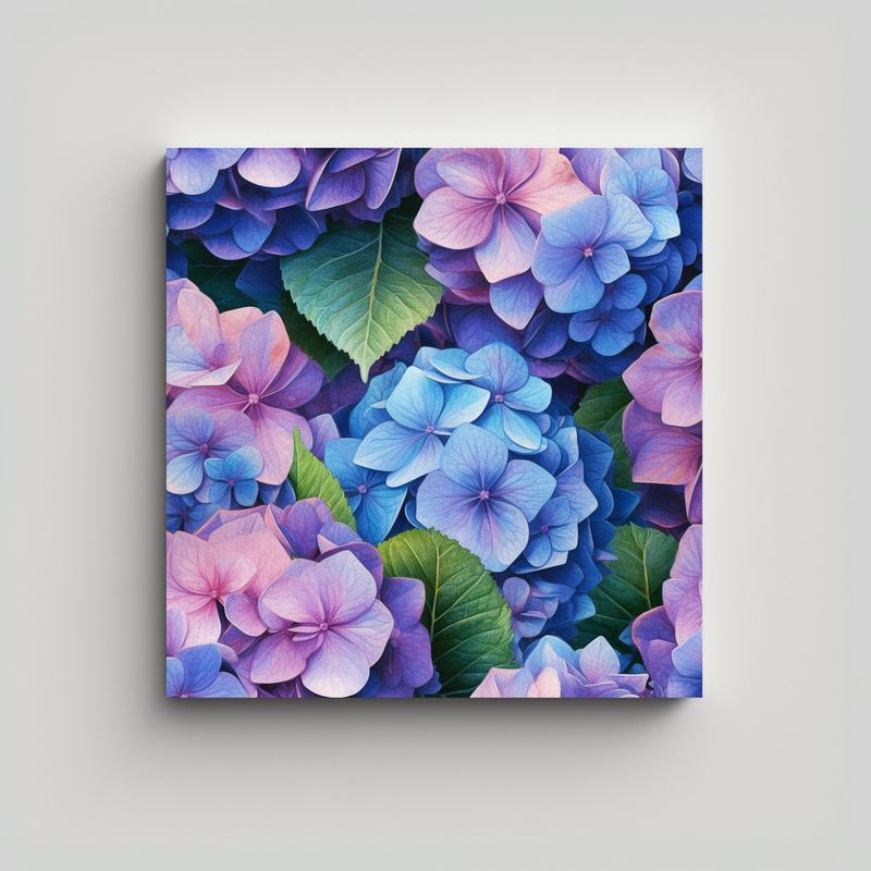 GENERICO - Estilo De Pintura Al Óleo Elegante Hortensia 50x50 Cm