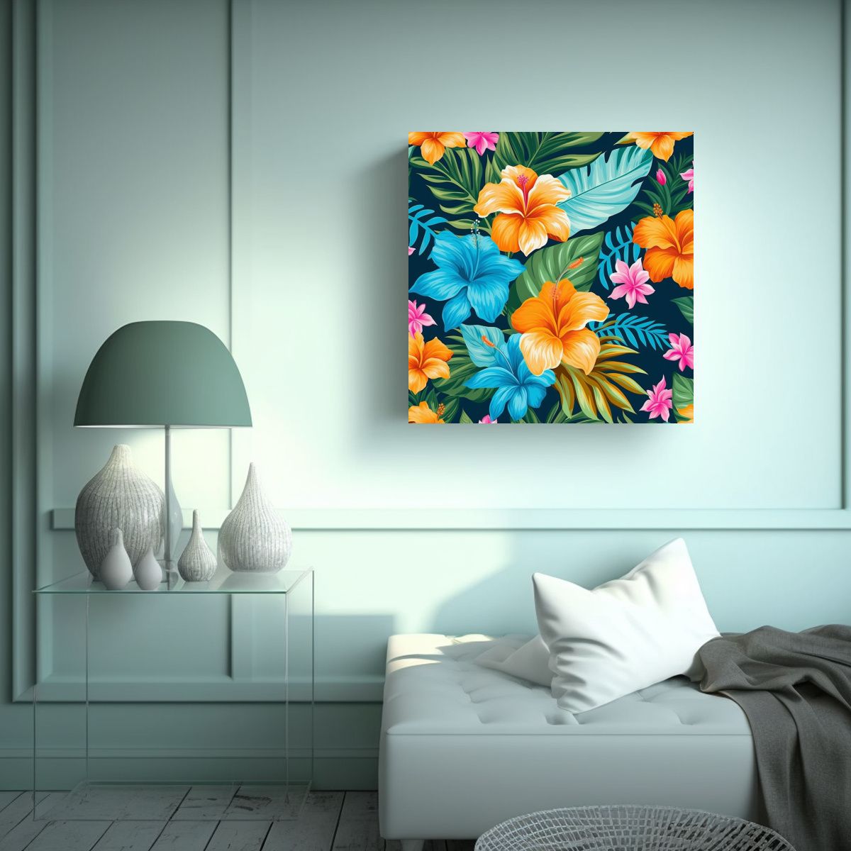 GENERICO - Diseño Urbano En Estilo Hawaiano: Cuadros 50x50 Cm