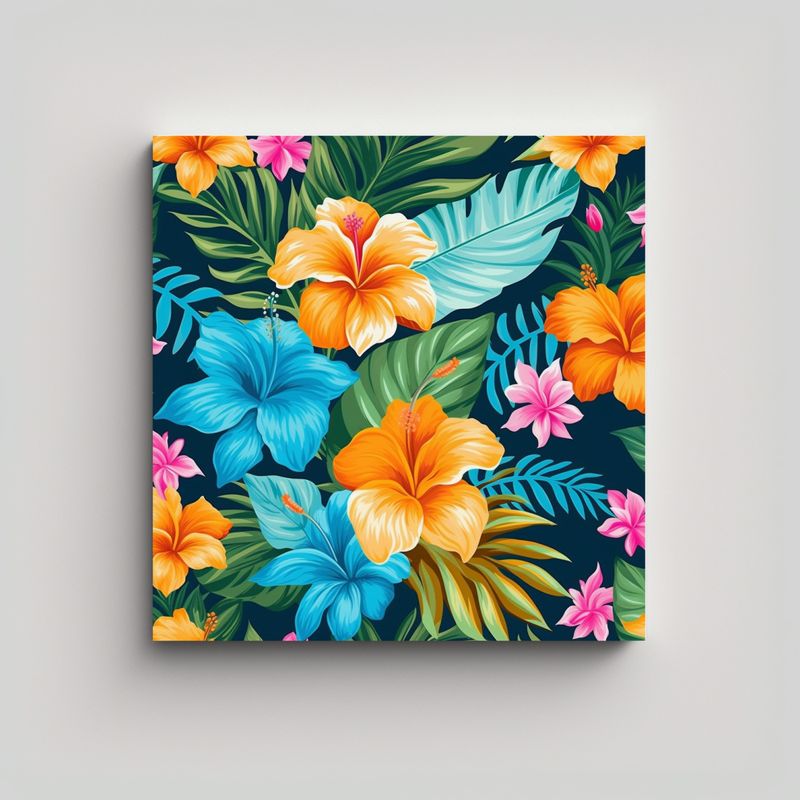 GENERICO - Diseño Urbano En Estilo Hawaiano: Cuadros 90x90 Cm