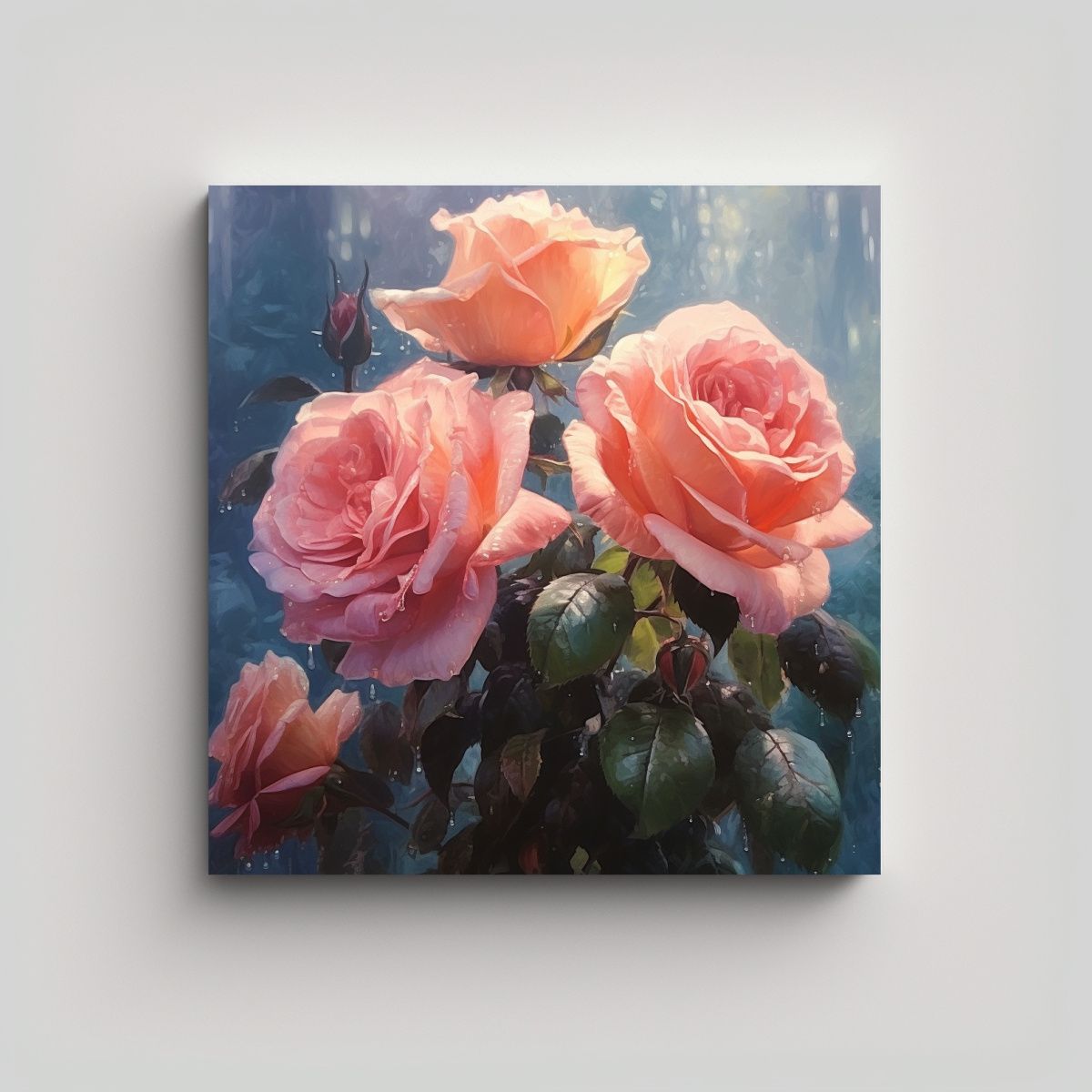GENERICO - Arte Ambiente Tonos Rosas, Pintura Decorativa 80x80 Cm
