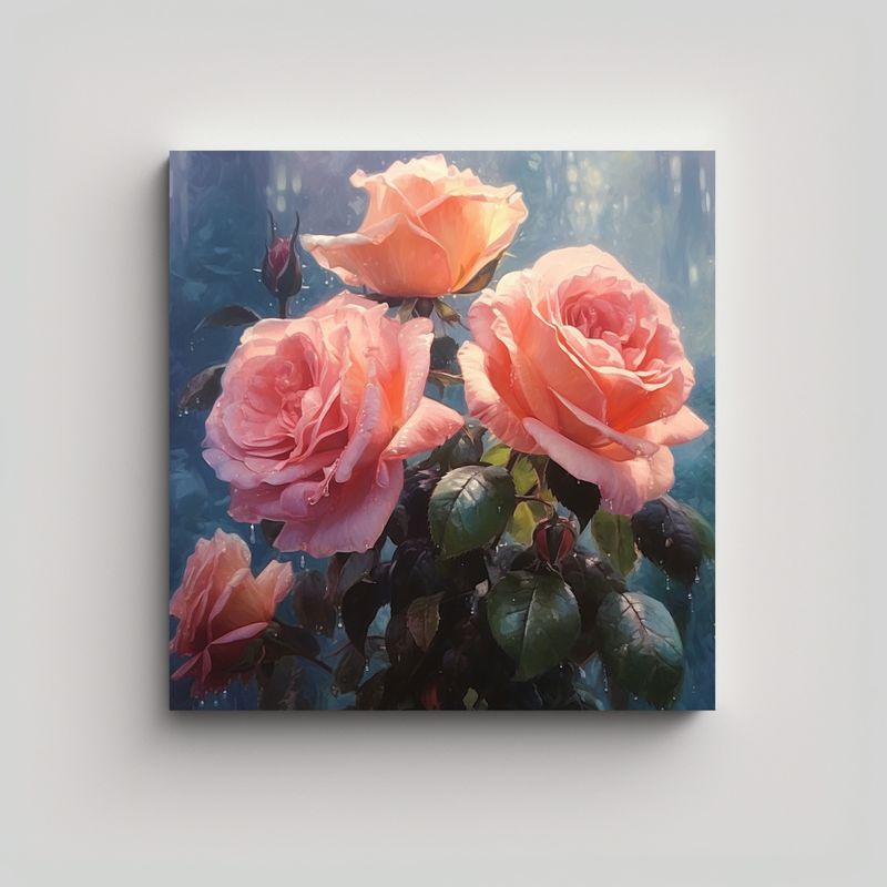 GENERICO - Arte Ambiente Tonos Rosas, Pintura Decorativa 50x50 Cm