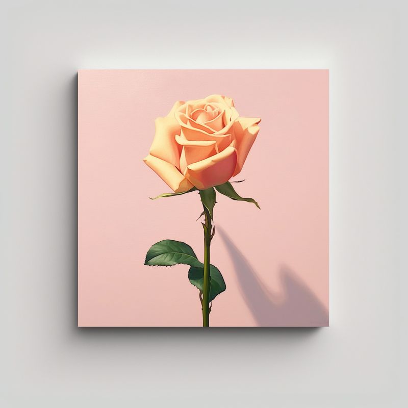 GENERICO - Cuadro De Rosa Rosa: Diseño Original Y Simple - 30x30 Cm