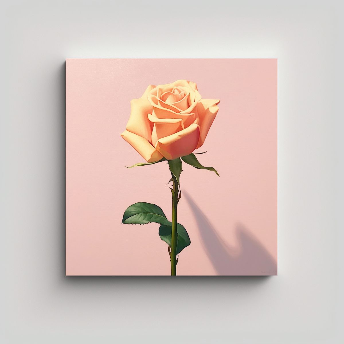 GENERICO - Cuadro De Rosa Rosa: Diseño Original Y Simple - 60x60 Cm