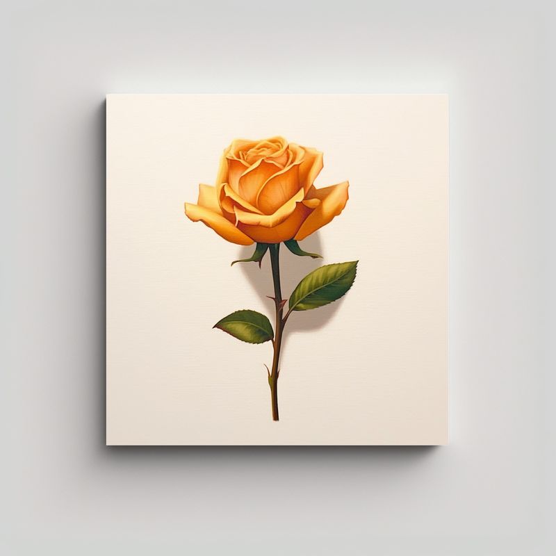 GENERICO - Cuadro Decorativo Canva: Rosa Naranja En Efecto 80x80 Cm