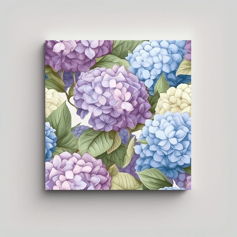 GENERICO - Pintura Vitalidad Hydrangea En Variados Colores 50x50 Cm