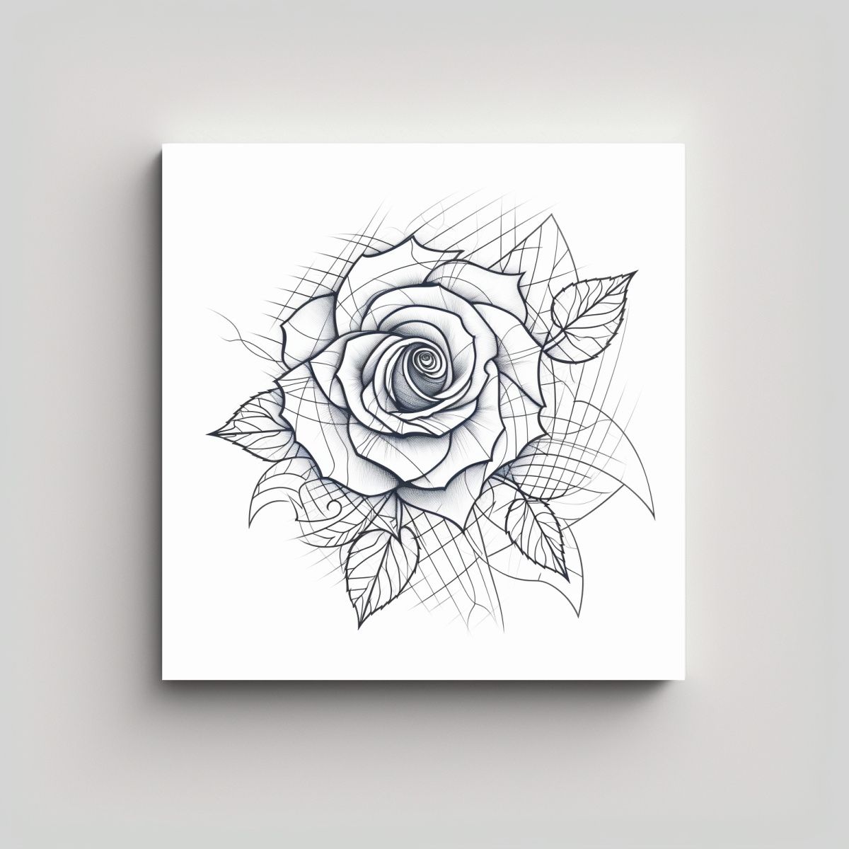 GENERICO - Rosa Geométrica En Lienzo Creativo De 60x60 Cm