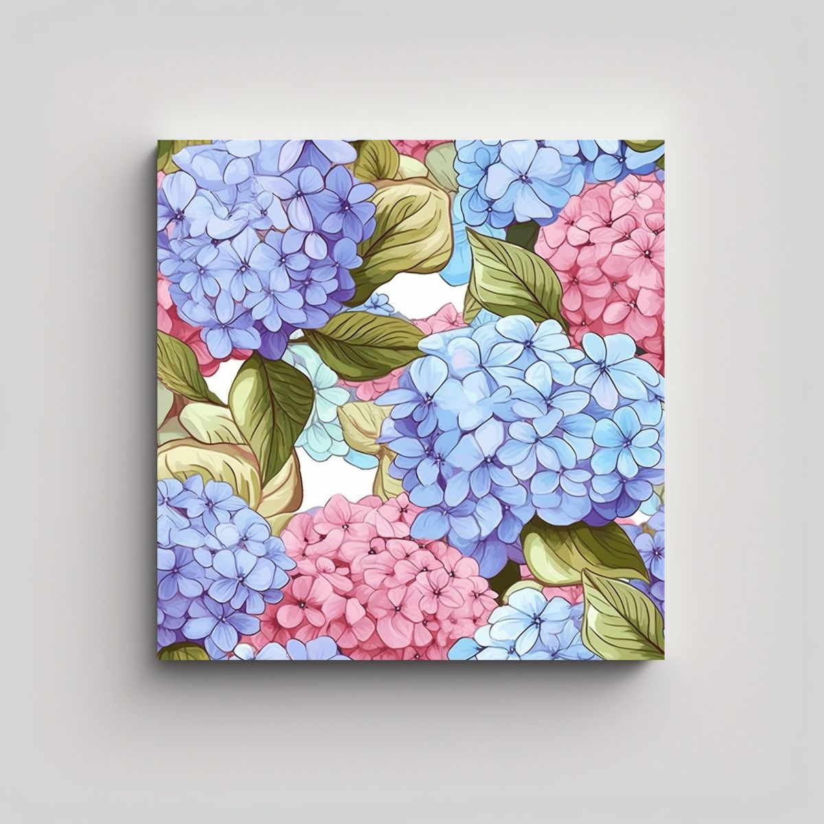 GENERICO - Vitalidad Movimiento Arte Pared Flores Hortensias 60x60 Cm