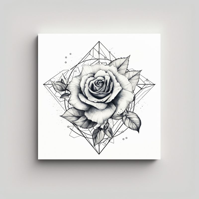 GENERICO - Inspiración Resistente: Cuadro De Rosa 50x50 Cm