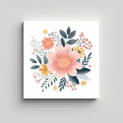 GENERICO - Clípart De Flores Pastel Vectorizado En Canva 50x50 Cm