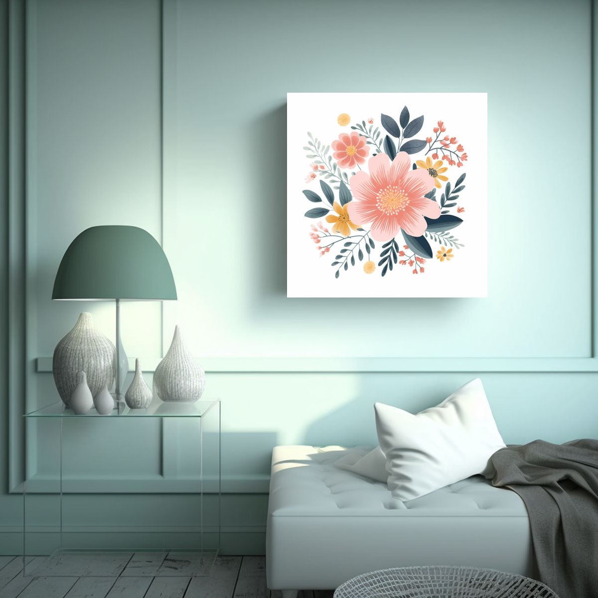 GENERICO - Clípart De Flores Pastel Vectorizado En Canva 40x40 Cm