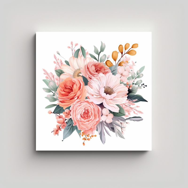 GENERICO - Canva De Flores Pastel Vectoriales: Clipart 30x30 Cm