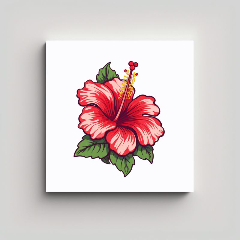 GENERICO - Brillante Composición De Hibiscus: Cuadros 2D 60x60 Cm