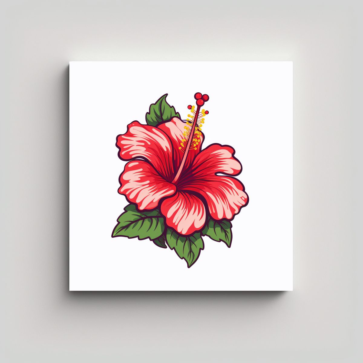 GENERICO - Brillante Composición De Hibiscus: Cuadros 2D 30x30 Cm