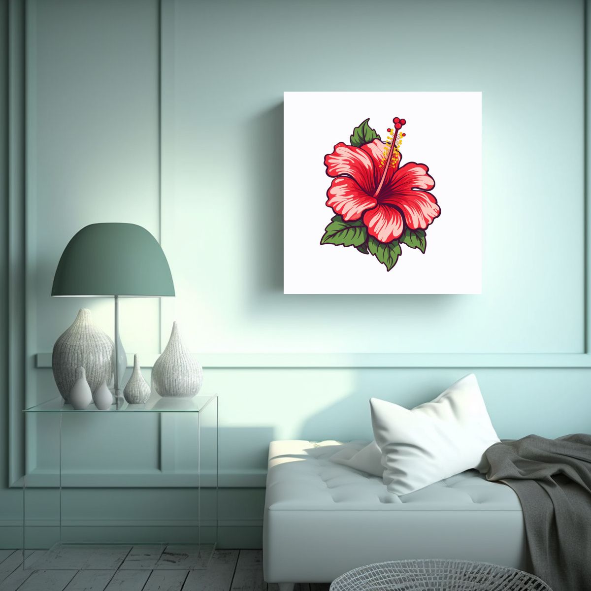 GENERICO - Brillante Composición De Hibiscus: Cuadros 2D 30x30 Cm