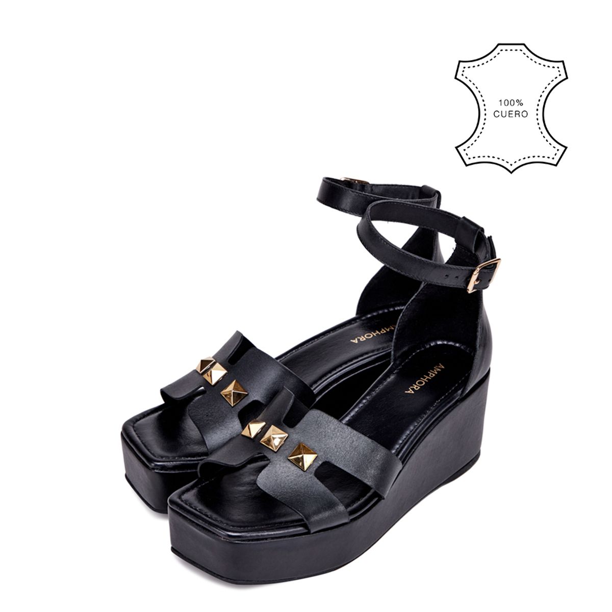 AMPHORA - Sandalia Helga Negro