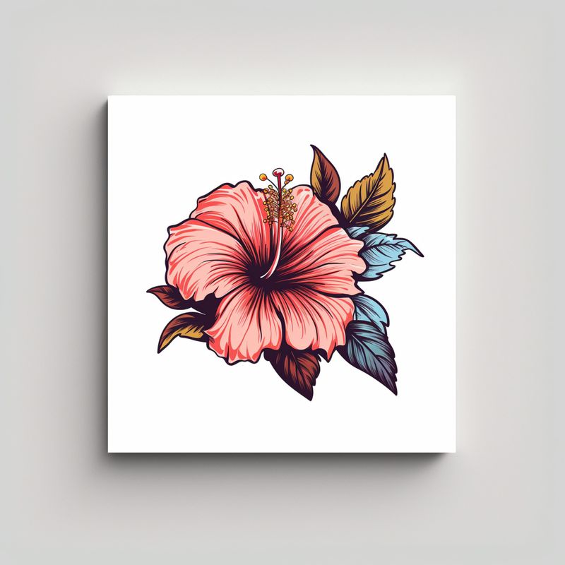 GENERICO - Contraste De Expresión En Canva Con Hibiscus 30x30 Cm