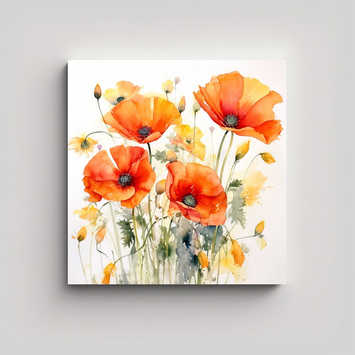 GENERICO - Canva Modernos Estetico Pintura De Amapolas 60x60 Cm