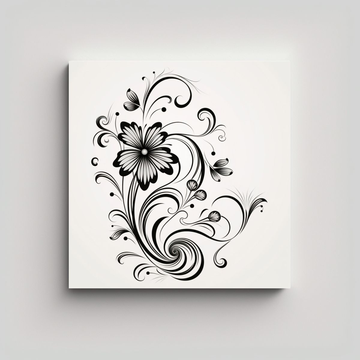 GENERICO - Arte Retro Líneas Florales Sencillas Estilo 60x60 Cm