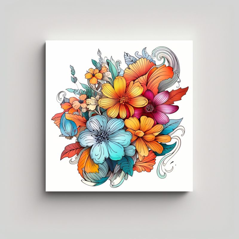 GENERICO - Fotografía De Flores Vibrantes En Cuadro 30x30 Cm