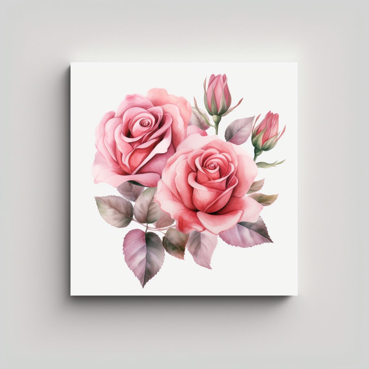 GENERICO - Rosa De Acuarela En PNG: Diseño Longitudinal De 90x90 Cm