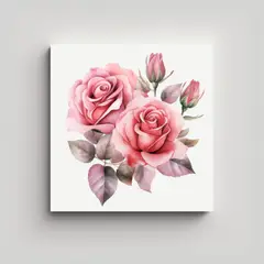 GENERICO - Rosa De Acuarela En PNG: Diseño Longitudinal De 60x60 Cm