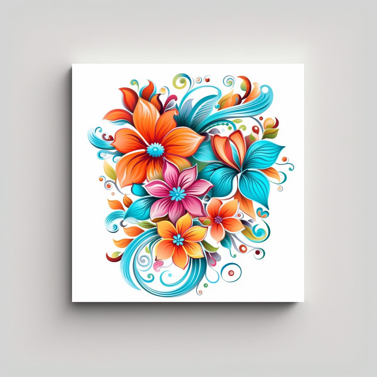 GENERICO - Cuadros Decorativos De Flores Coloridas En Alta 50x50 Cm