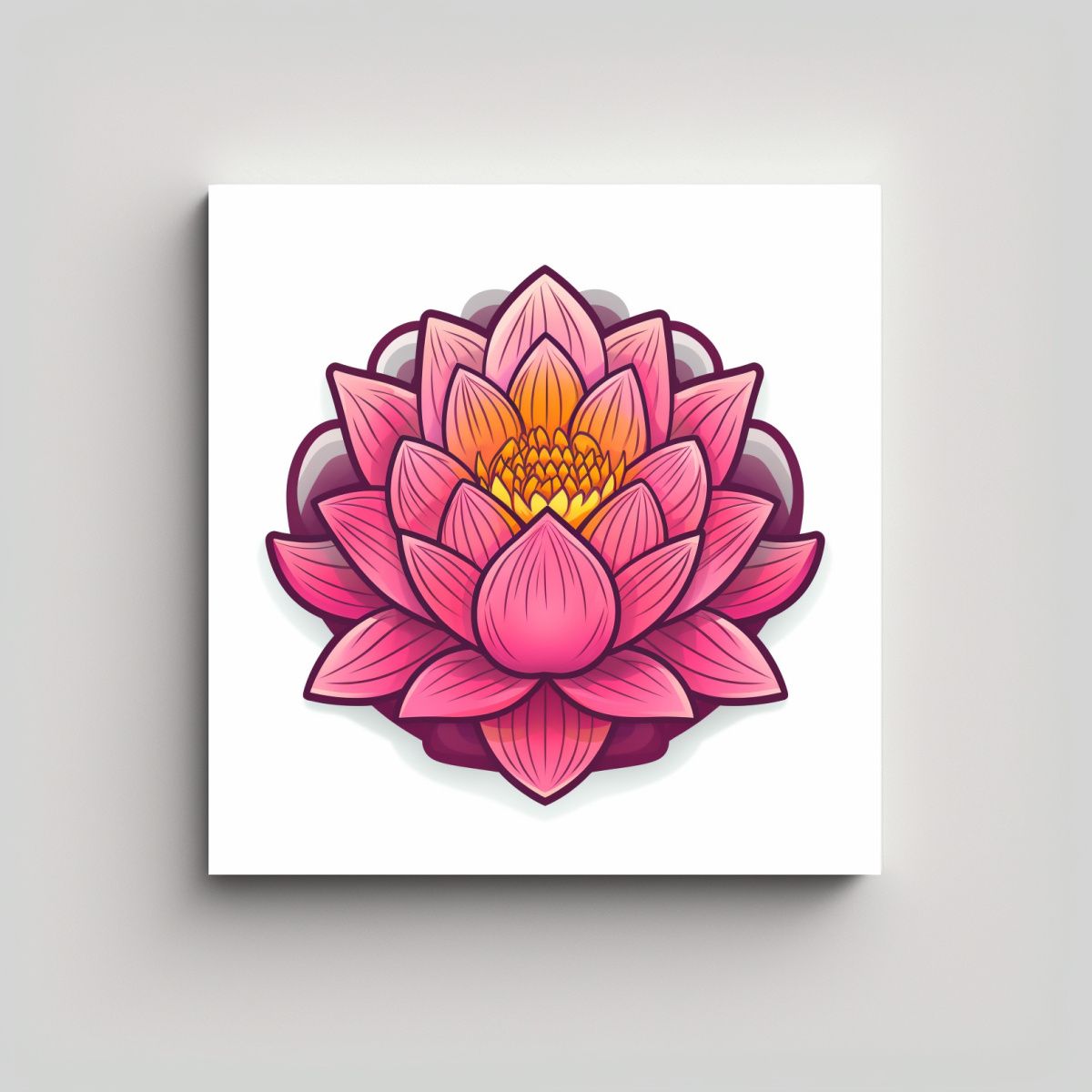 GENERICO - Cuadro Decorativo De Loto En Estilo Cartoon Para 90x90 Cm