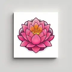 GENERICO - Cuadro Decorativo De Loto En Estilo Cartoon Para 30x30 Cm