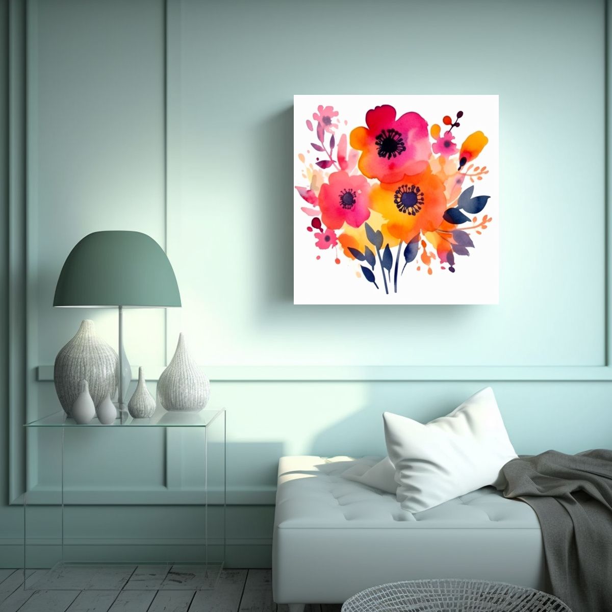 GENERICO - Diseño Impactante Vintage En Acuarela Anvil 90x90 Cm