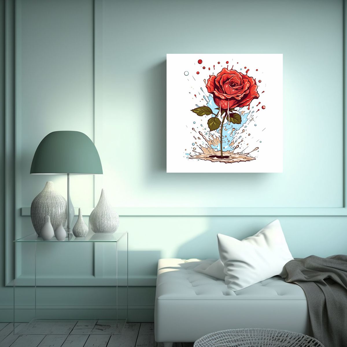 GENERICO - Cuadro De Comedor Con Ilustración Vectorial De 70x70 Cm.