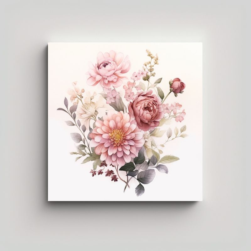 GENERICO - Cuadros Decorativos Canva Floral: Camellia, 30x30 Cm