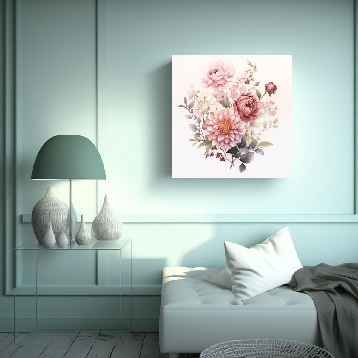 GENERICO - Cuadros Decorativos Canva Floral: Camellia, 30x30 Cm