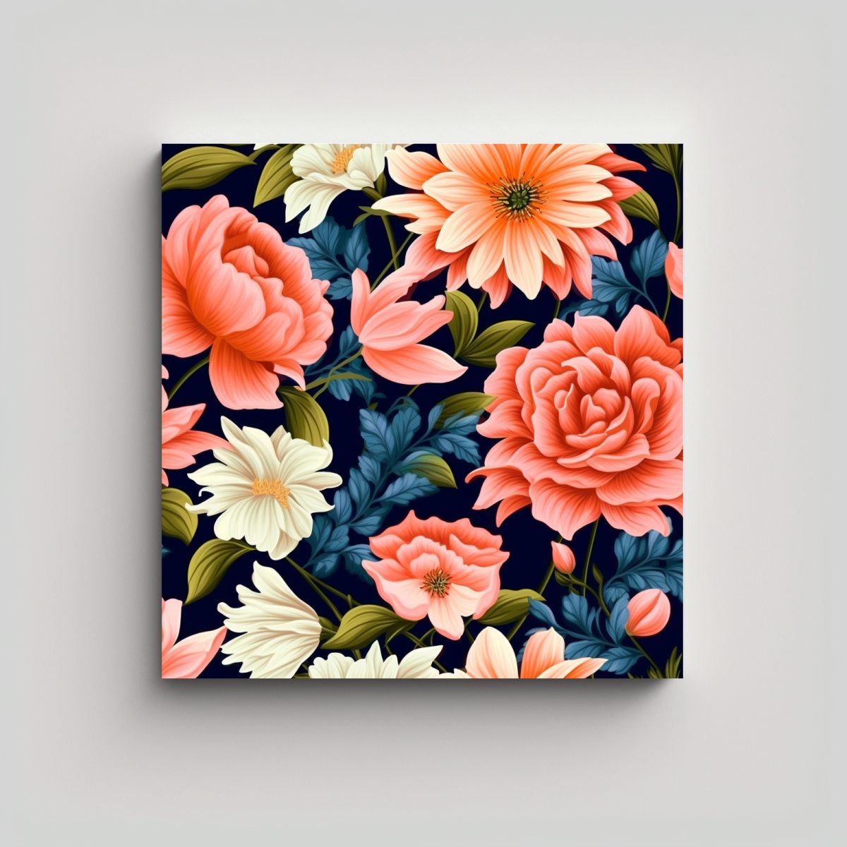 GENERICO - Lienzo Abstracto De Flores Fantásticas Para 40x40 Cm