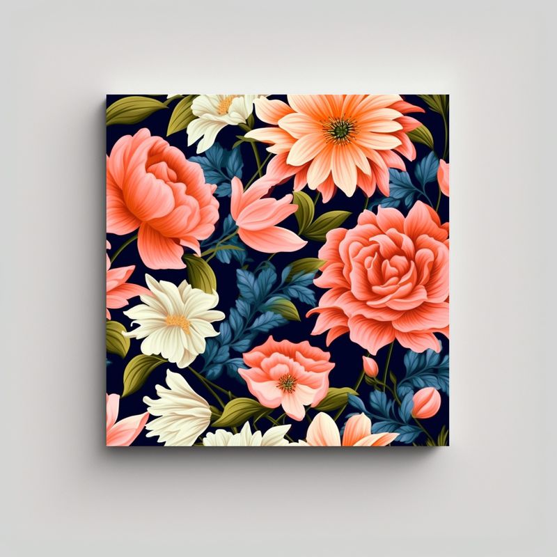 GENERICO - Lienzo Abstracto De Flores Fantásticas Para 30x30 Cm