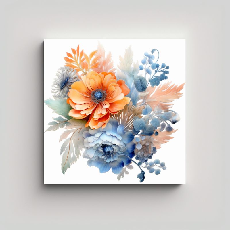 GENERICO - Arte En 3D: Vision De Camelia, Dalia Y Helecho En 40x40 Cm