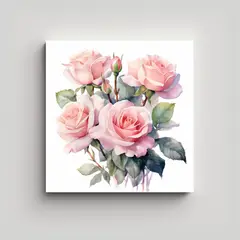 GENERICO - Adorno De Lienzo Con Hermoso Ramillete De Rosas 30x30 Cm