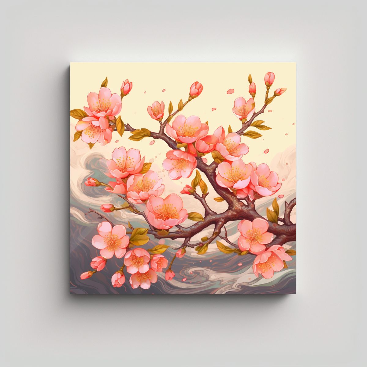 GENERICO - Estilo Chino Cuadro Decorativo Arte Creativa 70x70 Cm