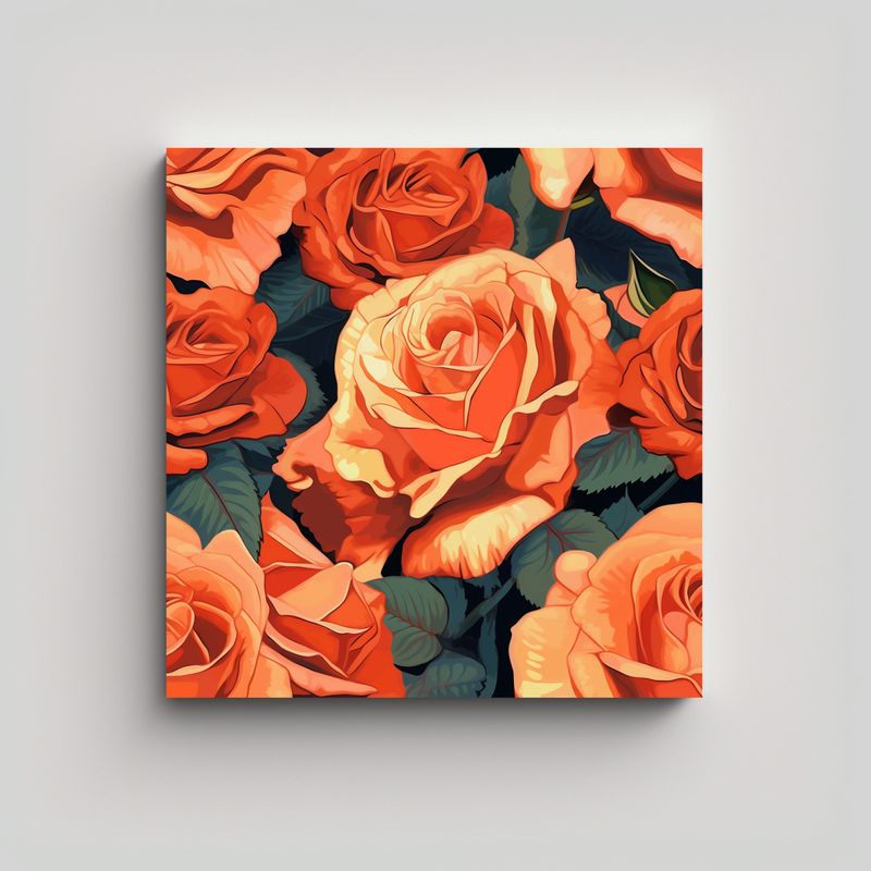 GENERICO - Cuadro Decorativo De Rosas Grandes Y Detalladas 30x30 Cm