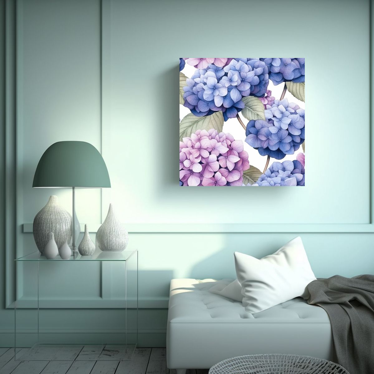 GENERICO - Cuadro Decorativo Street Art: Hydrangea En 50x50 Cm