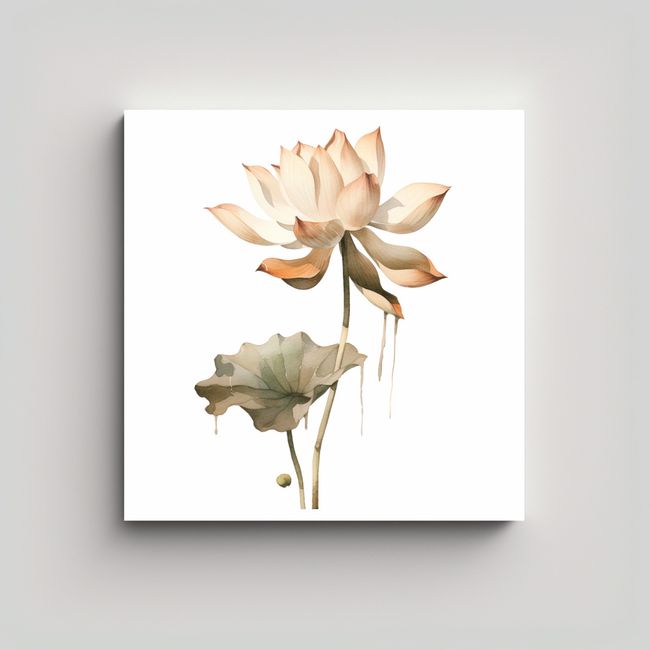 GENERICO - Cuadro Decorativo Canva: Single Lotus En 80x80 Cm
