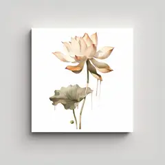 GENERICO - Cuadro Decorativo Canva: Single Lotus En 50x50 Cm