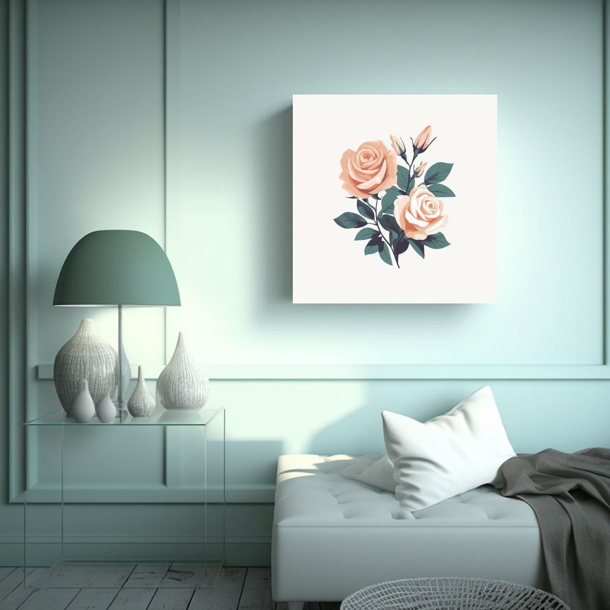 GENERICO - Cuadro Minimalista Rosa JRM: Diseño Sencillo Y 30x30 Cm