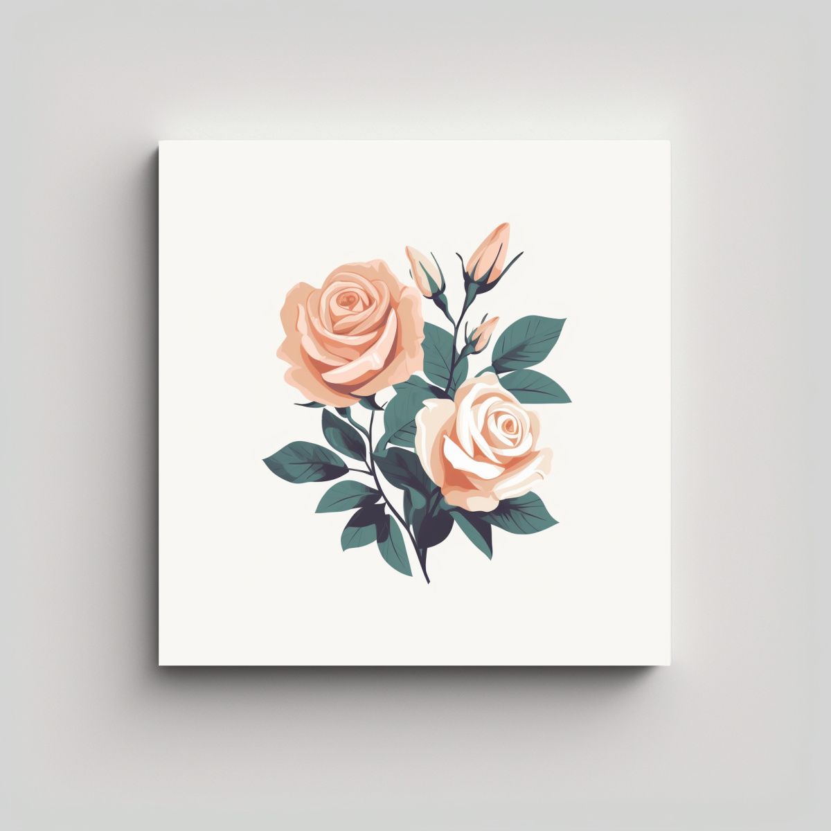 GENERICO - Cuadro Minimalista Rosa JRM: Diseño Sencillo Y 40x40 Cm