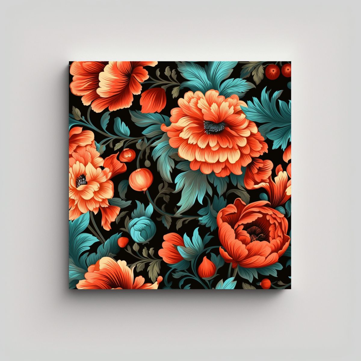 GENERICO - Expresividad En Bastidor: Flores Bellas Al Estilo 30x30 Cm