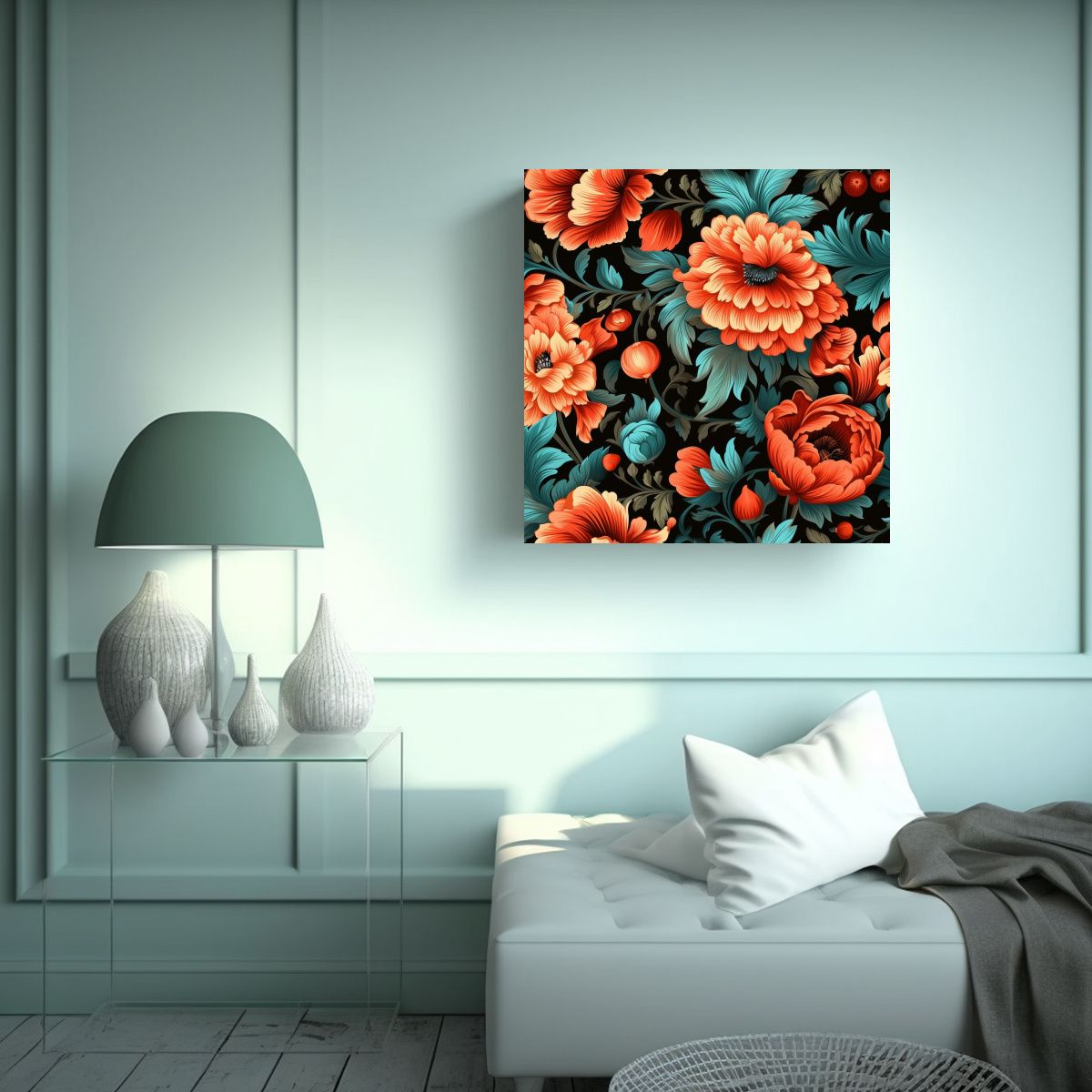 GENERICO - Expresividad En Bastidor: Flores Bellas Al Estilo 30x30 Cm