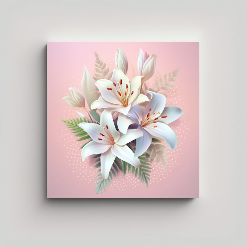 GENERICO - Pintura Decorativa Moderna Canva 3D Flores Y 50x50 Cm