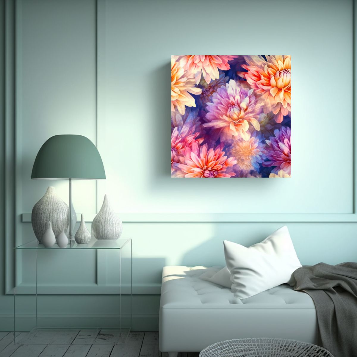 GENERICO - Arte De Pared Actual Con Patrón Acuarela De 50x50 Cm